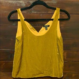 Cropped Gold velvet J.Crew tank